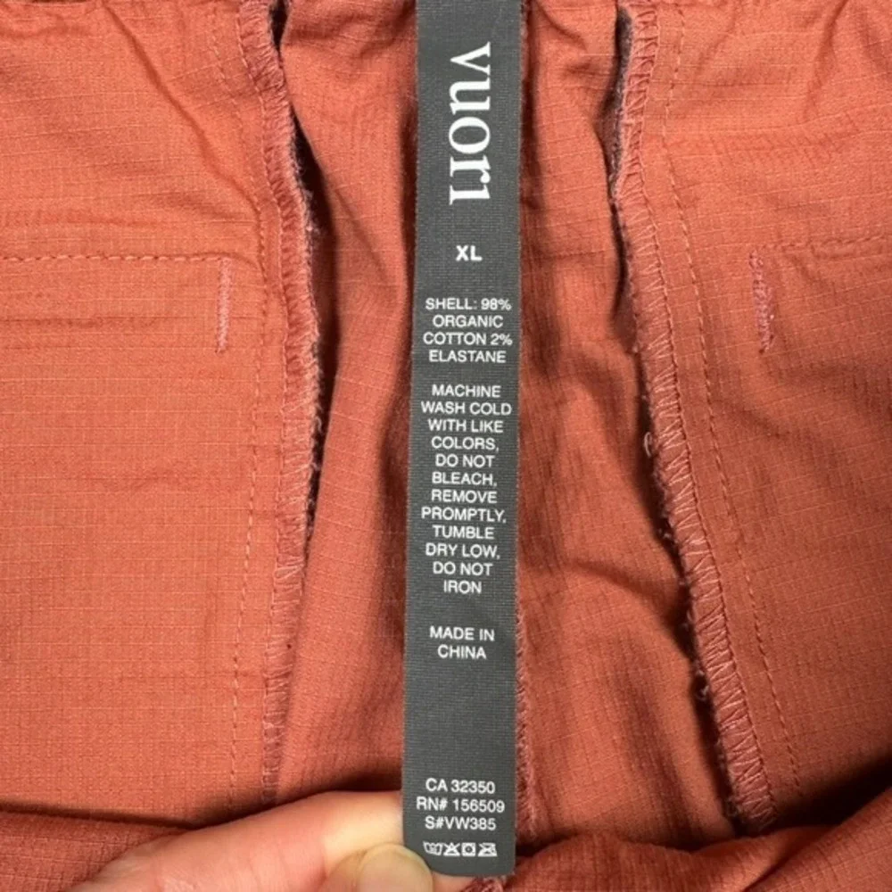 Vuori Womens XL Vintage Ripstop Shorts Cinnamon Orange Organic Cotton - Picture 8 of 8